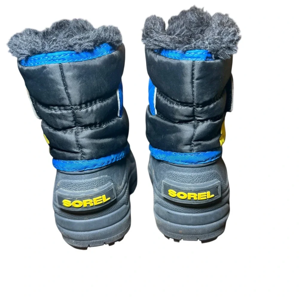 Sorel Kids Snow Boots Black Waterproof‎ Winter Cozy Lining Warm Size 5